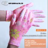 K-154 13 Gauges Polyester / Nylon PU Coated Working Safety Gloves