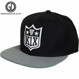 Custom Fitted Hat Black Snapback Cap with Embroidery Pattern