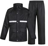 Customize Waterproof Polyester PVC Rainsuit with Reflective Strips