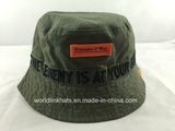 Custom Cotton/Polyester Reversible Bucket Hat with Embroidery Middle Band