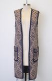 Women Sleeveless Long Open Cardigan Sweater Coat