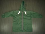 Children's Kids Boys Green Safety Reflective Waterproof Rain Jacket