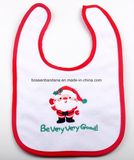 China Factory Produce Custom Logo Embroidered Knit White Cotton Terry Neck Bib