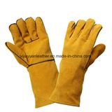 Cowhide High Temperature Resistance Long Design Work Welding Gloves