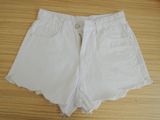 New Fashion Broken Washing White Short Jeans for Ladies (HDLJ0012-17)