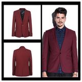 Customize Slim Fit One Button Single Breasted Red Wine Suit Blazer