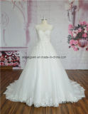 Sleeveless Lace Ball Gown Elegant Illusion Back Wedding Dress