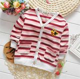 T1157 2015 Newest Boys Cotton Striped Anti-Pilling Lovely Long Sleeve Button Cardigan Boy Coat for Wholesale