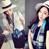 Lady Fashion Printed Satin Silk Magic Mutifunctional Collar Scarf (YKY1091-19)