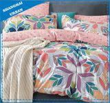 Colorful Leafs Printed Polyester Quilt Cover Set