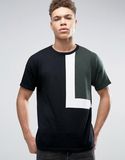 Men Oversized Knitted T-Shirt in Colour Block