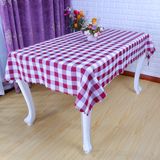 Polyester White Red Scotland Grid Table Cloth (DPF107100)