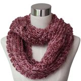 Lady Fashion Acrylic Mohair Knitted Infinity Scarf with Paillettes (YKY4379)