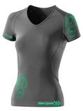 Women's Short V-Neck Lycra Tshirts Fashion Short Sleeve Lycra T-Shirt