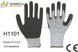 Hppe Latex Coated Crinkle Cut-Resistance Safety Work Glove (H1101)