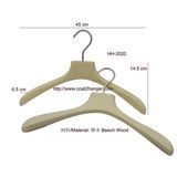 Beige Man Woman Luxury Wooden Clothes Hanger