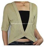 Women V Neck 3/4 Sleeve Cardigan Sweater by Knitting (11SS-194)