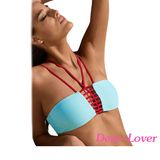 2PCS Strappy Bandeau Bikini Swimsuit