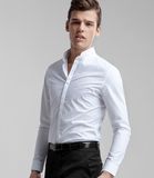 Egyptian Cotton Non-Iron Slim Fit White Dress Shirt for Men