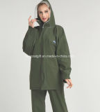 Army Green PVC Polyester PVC Workwear Safety Rainsuit