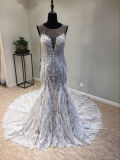 Lace Beading Evening Mermaid Bridal Wedding Gown