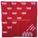 China Factory OEM Produce Customized Logo Fullover Printed Red Cotton Bandana Scarf