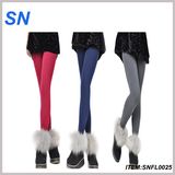 Cheap Solid Color Brushed Tights, Seamed Footless Tight Leggings (SNFL0025)