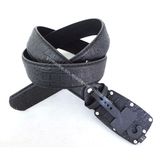 New Big Buckle Crocodile Grain Leather Belt for Men