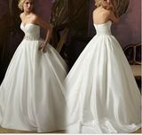 Beaded Waist A-Line Bridal Wedding Dresses (NWD1006)