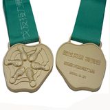 Custom 3D Matt Gold Running Sport Medal with Lanyards