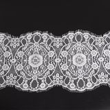 White Fancy Pattern Ribbon Trim Swiss Voile Lace