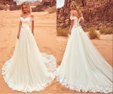 Tulle Bridal Dresses Lace Beads Pleated A-Line Wedding Dress Dz18