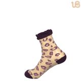 Women's Vivid Transparent Custom Design Brown Dress Sock