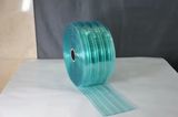 Flexible Soft PVC Strip Curtain Ribbed Surface Green Colour