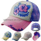 Monkey Washed Thick Stitches Print Embroidery Baseball Cap (TMB0322)