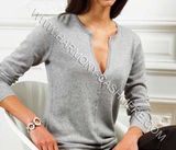 Ladies' Crew Neck Cashmere Cardigan (HM-SW09007)