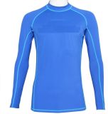 Moisture-Wicking Quik-Dry Lycra Middle-Length Sleeve Blue Swimwear