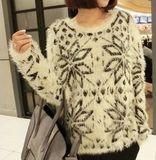 Snow Pattern Mohair Girl Sweater (BTQ002)