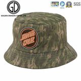 Top Quality Green Camo Sun Bucket Hat with Embroidery Badge