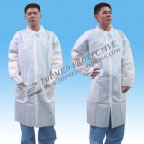 Non Woven Microporous Lab Coat with Zip Closure