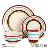 16PCS Handpainted Ceramic Dinner Set for 4 Persons