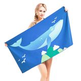 Printed Cartoon Microfiber Quick Drying Suede Swimming Beach Towel