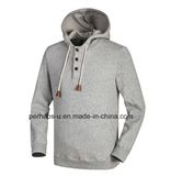 Custom Mens Polar Fleece Hoodies with Button Placket