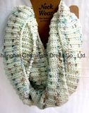 Fashion Knitting Contrast Col with Lurex Yarn Scarf (Hjs02)