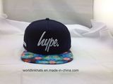 5 Panel 3D Embroidery Digital Floral Flat Brim Hot Selling Snapback Caps