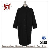 Wool Ladies Black Long Winter Coat Outer Coat