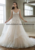 Beading Bridal Prom Dresses Pink Ivory Lace Wedding Dress E1825