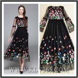 New Fashion Women Clothes Embroidered Chiffon Silk Long Party Cocktail Dress