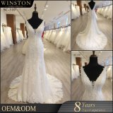 Lace A-Line V-Neck Bridal Wedding Gown Corset Bodice Sleeveless Bridal Dress