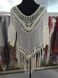 Sexy Hollow Crochet Bikini Blouse, Lace Top